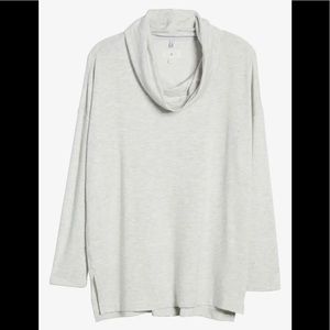 LOU & GREY SIGNATURE SOFT GRAY PULLOVER TOP NWOT L